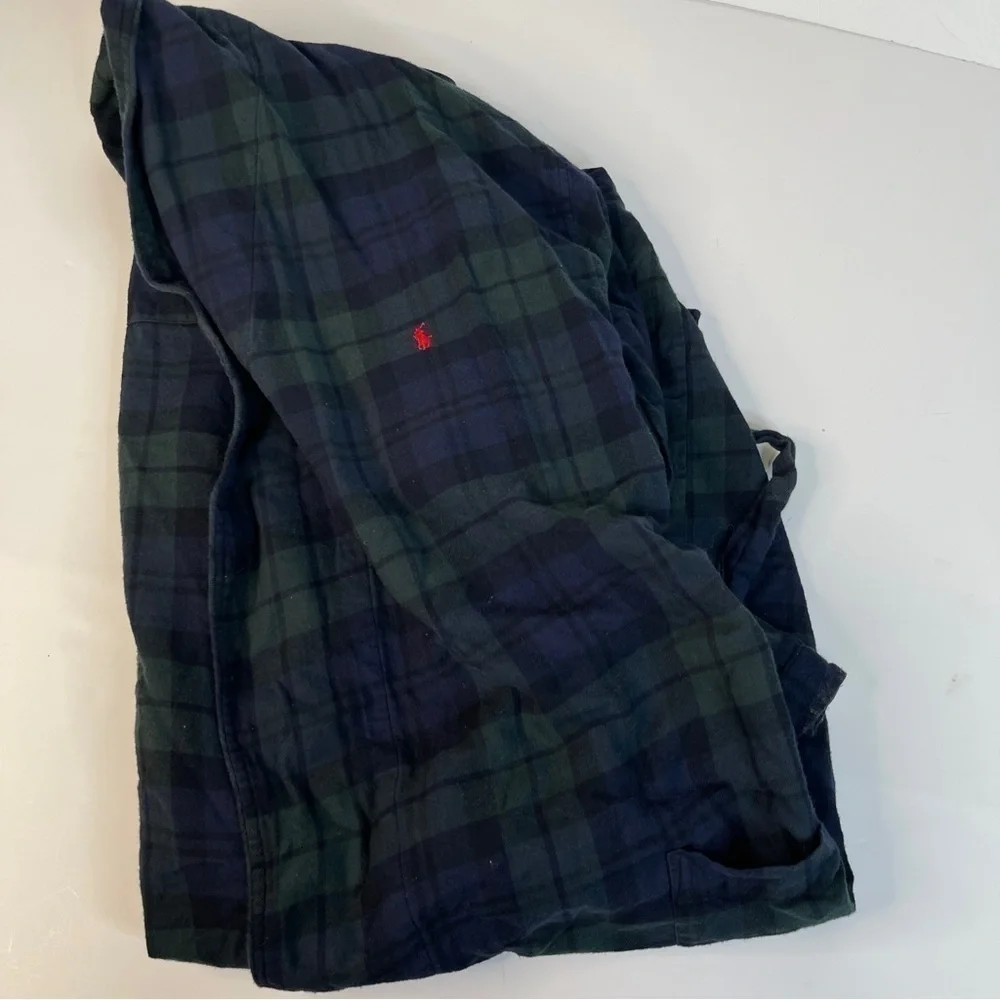 Polo Ralph Lauren Blackwatch Plaid Flannel Robe Large XLarge